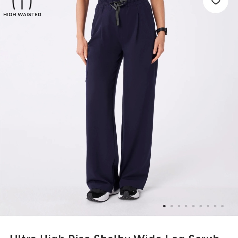 Figs Ultra High Rise Navy Wide Leg Pants XS TALL